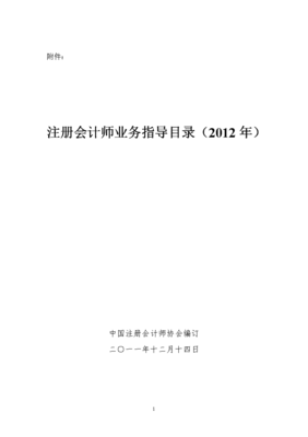 注册会计师业务指导目录