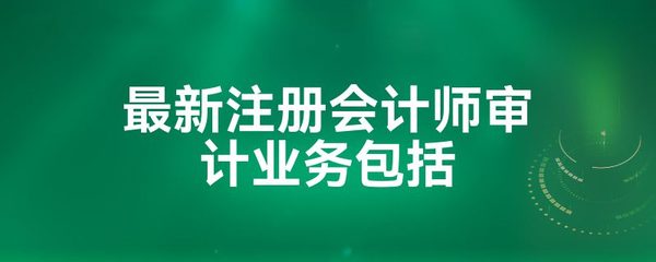 最新注册会计师审计业务包括