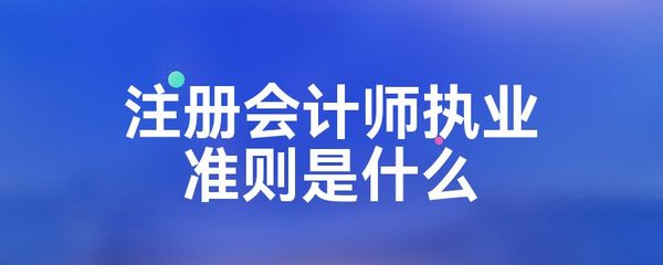 注册会计师执业准则是什么