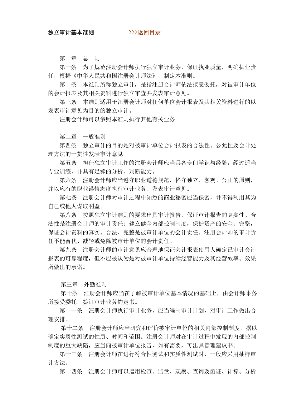 中国注册会计师独立审计准则大全